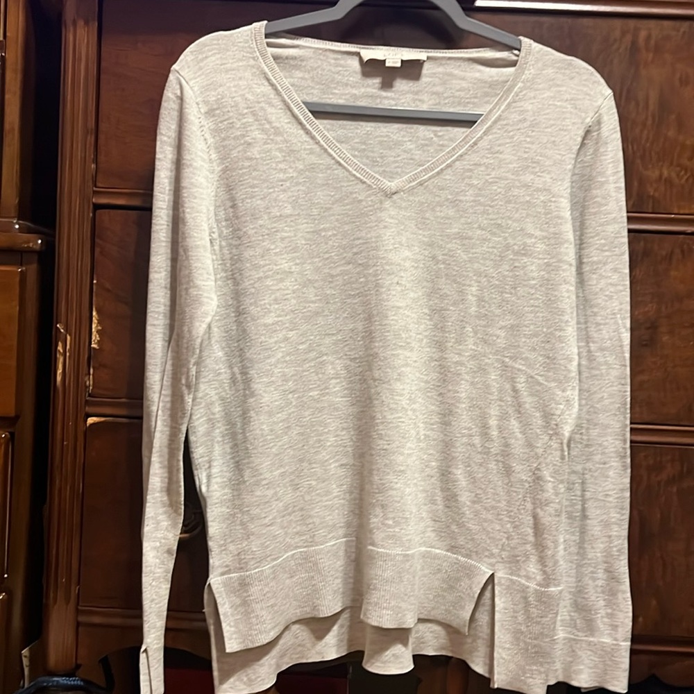 Grey sweater.
